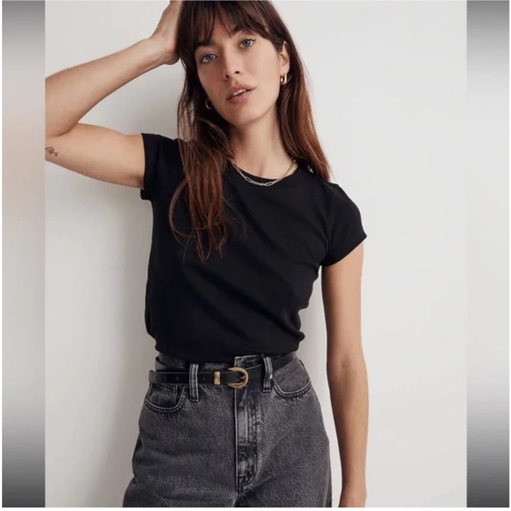 NWT Madewell black updated Brightside short sleeve tee shirt size 1X